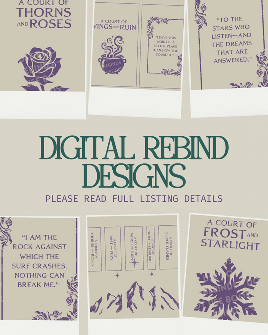 ACOTAR Series | Digital Rebind Designs | PNG FILES ONLY