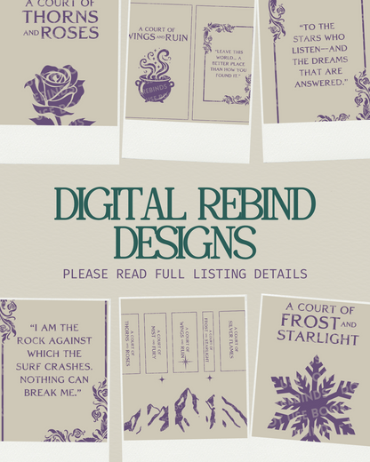 ACOTAR Series | Digital Rebind Designs | PNG FILES ONLY