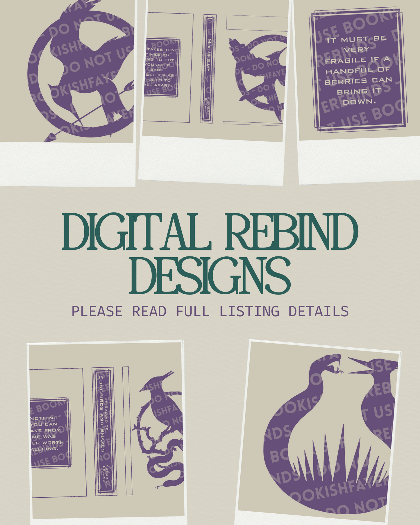 The Hunger Games Series | Digital Rebind Designs | PNG FILES ONLY