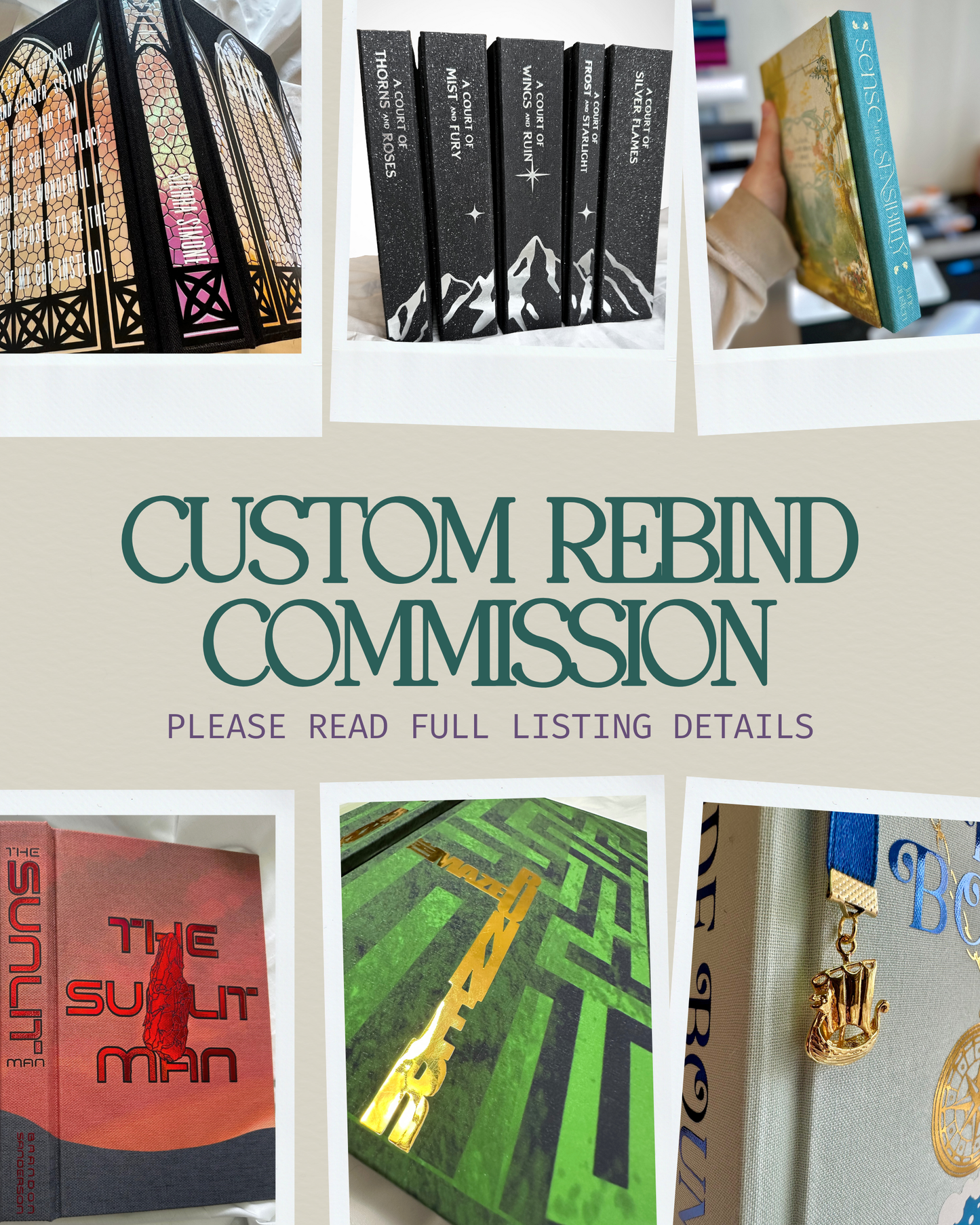 Custom Rebind Commission - ANY BOOK